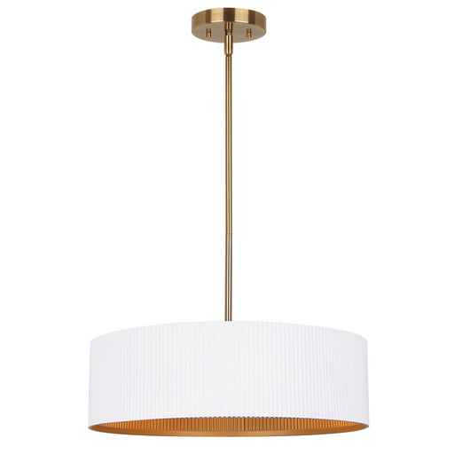 Canarm Rexton 3 Light 17" Chandelier, Matte White/Gold - ICH1119A03WHG17