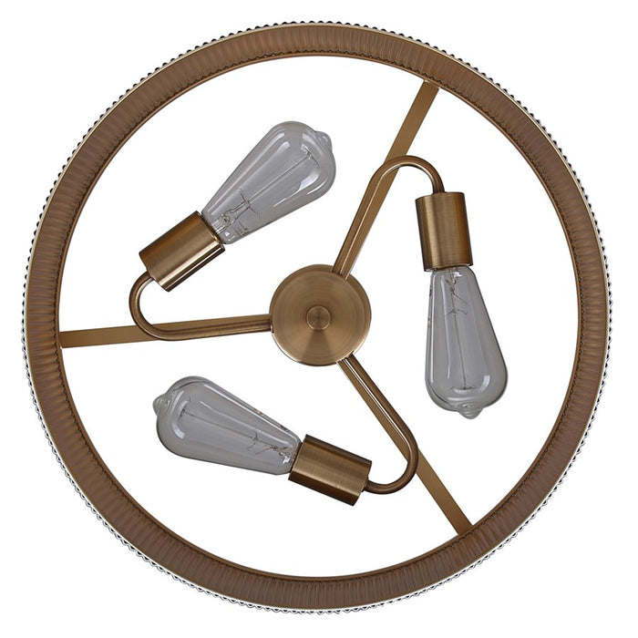 Canarm Rexton 3 Light 17" Chandelier, Matte White/Gold