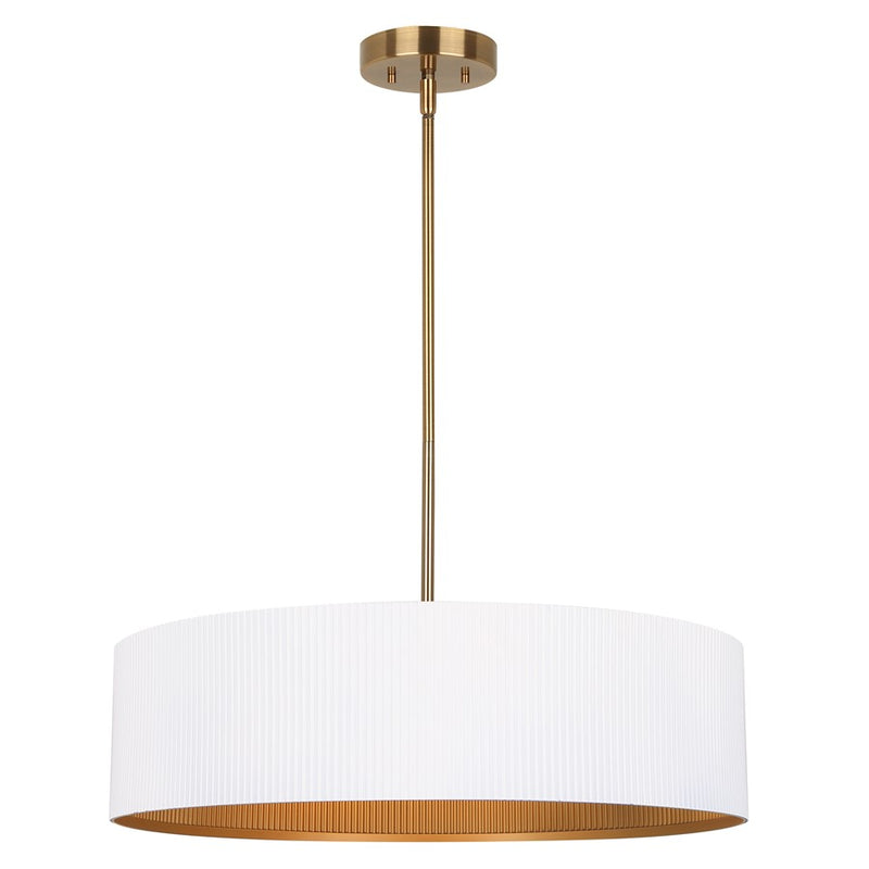Canarm Rexton 3 Light 22" Chandelier, Matte White/Gold