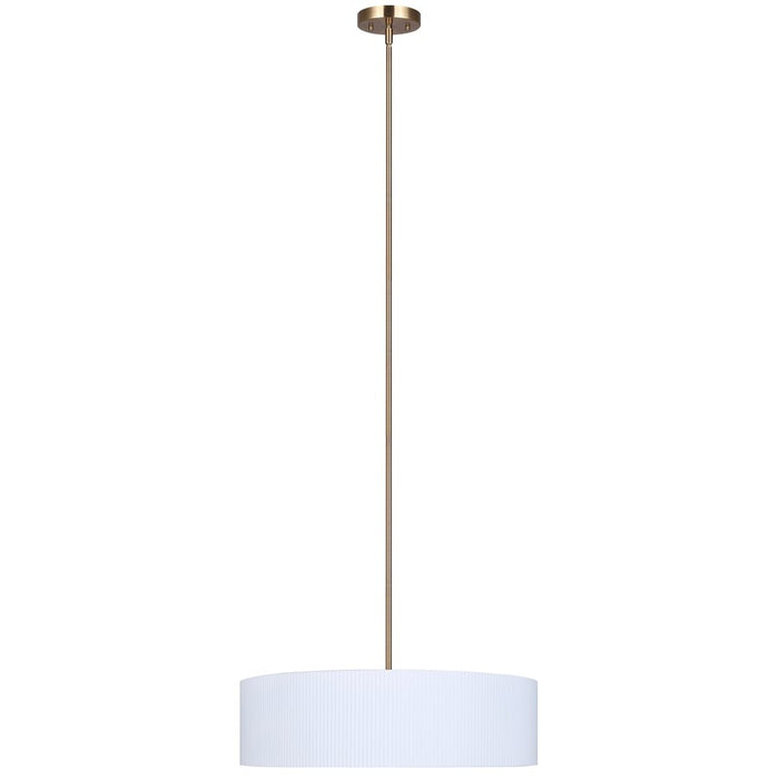 Canarm Rexton 3 Light 22" Chandelier, Matte White/Gold