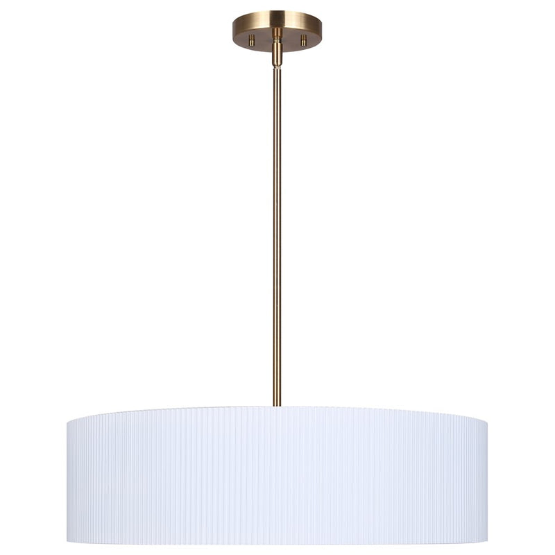 Canarm Rexton 3 Light 22" Chandelier, Matte White/Gold