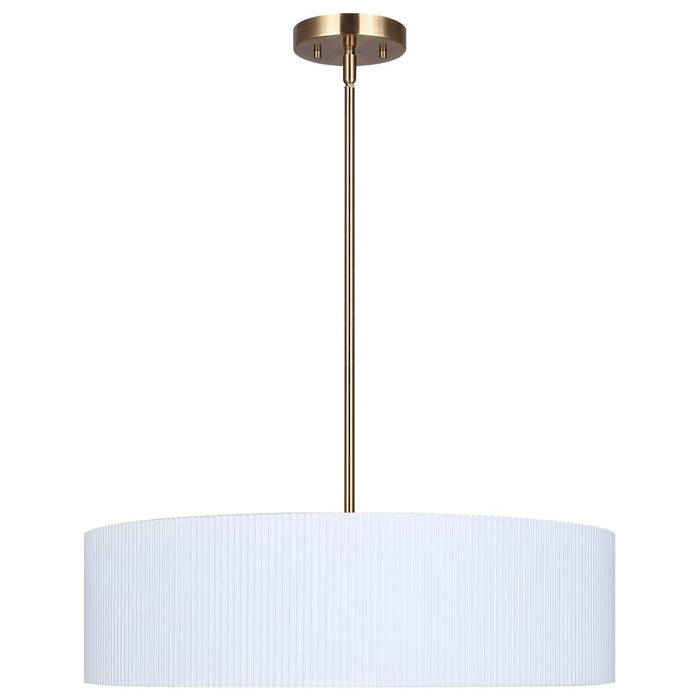 Canarm Rexton 3 Light 22" Chandelier, Matte White/Gold