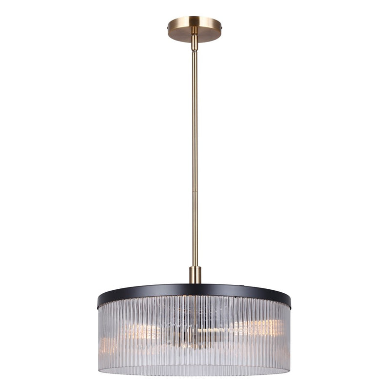 Canarm Jenner 3 Light 15" Chandelier, Matte Black/Gold