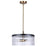 Canarm Jenner 3 Light 15" Chandelier, Matte Black/Gold