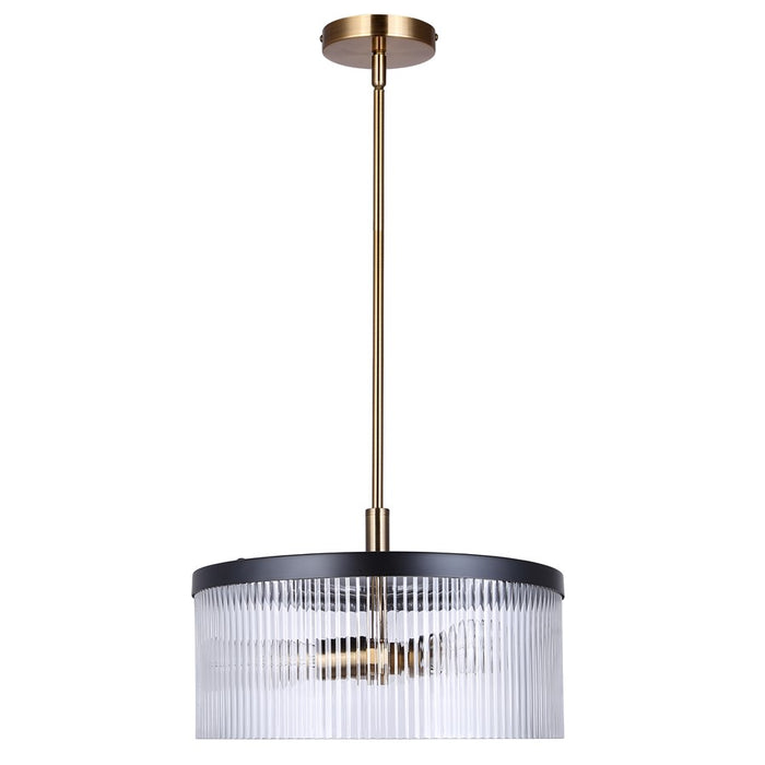 Canarm Jenner 3 Light 15" Chandelier, Matte Black/Gold