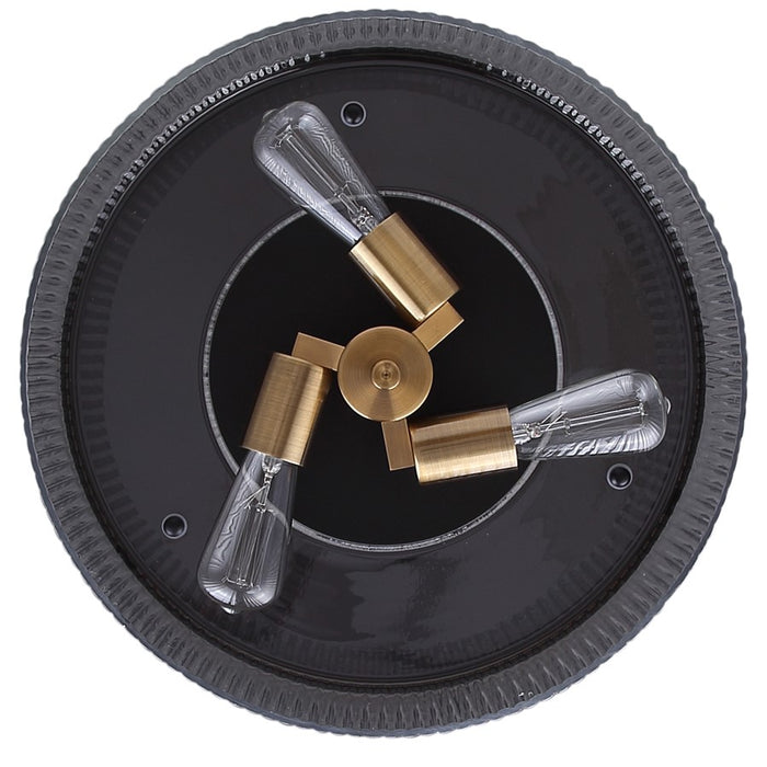 Canarm Jenner 3 Light 15" Chandelier, Matte Black/Gold