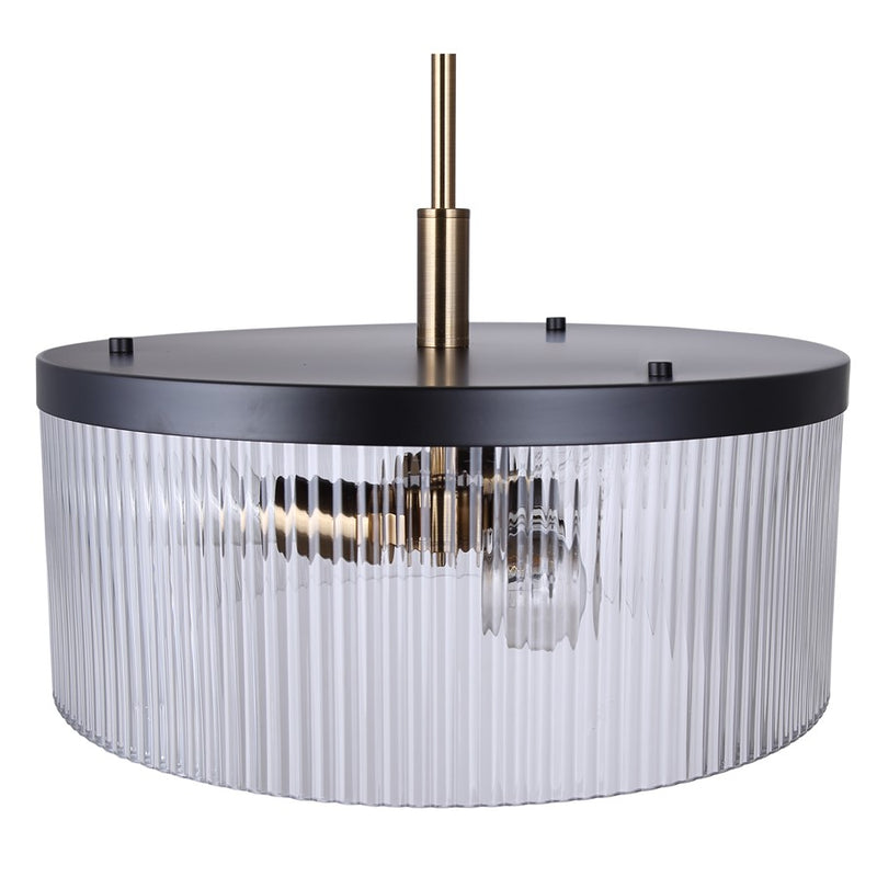 Canarm Jenner 3 Light 15" Chandelier, Matte Black/Gold