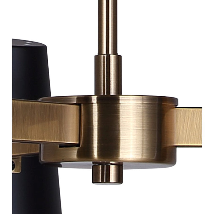 Canarm Harken 3 Light 23" Chandelier, Matte Black/Gold