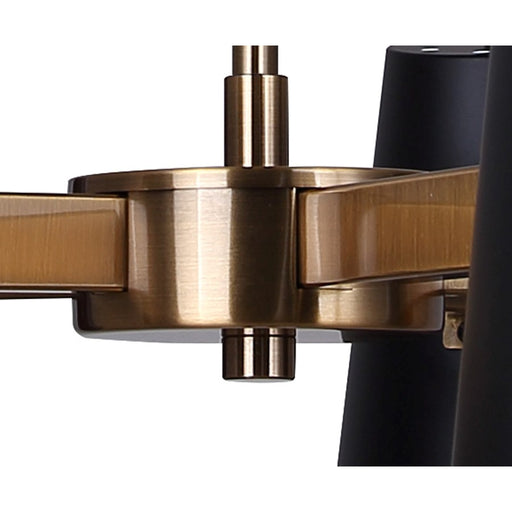 Canarm Harken 5 Light 26" Chandelier, Matte Black/Gold