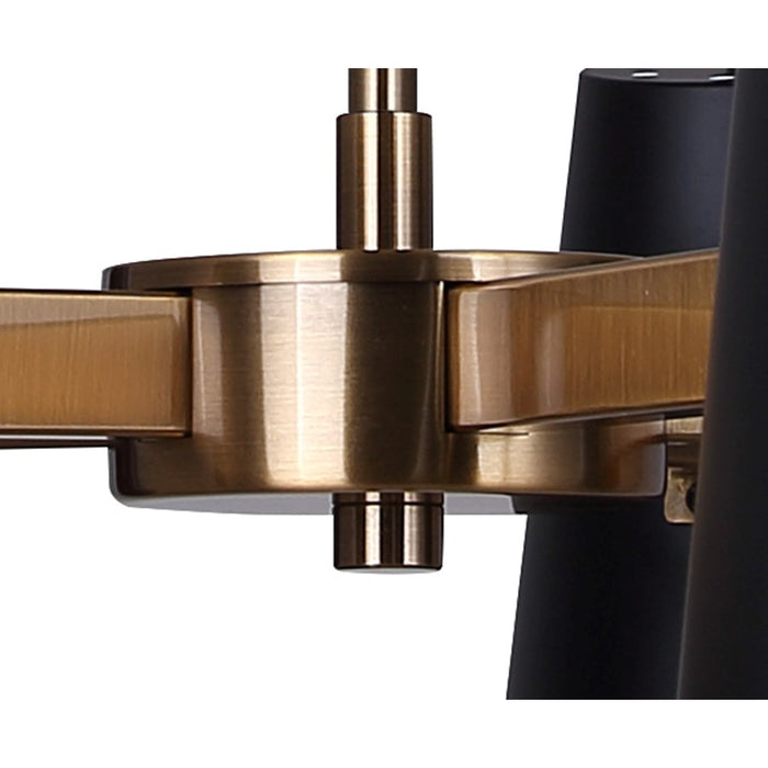 Canarm Harken 5 Light 26" Chandelier, Matte Black/Gold