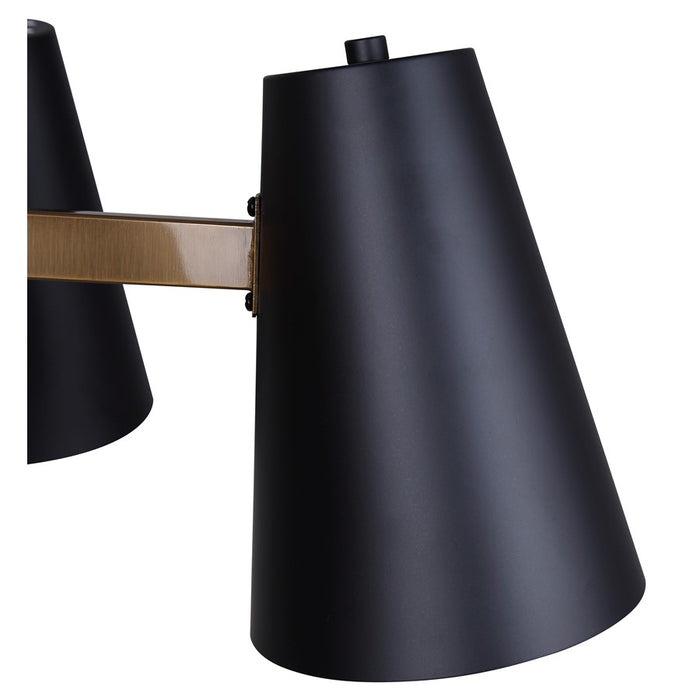 Canarm Harken 5 Light 26" Chandelier, Matte Black/Gold