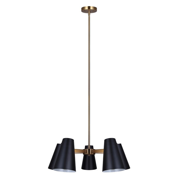 Canarm Harken 5 Light 26" Chandelier, Matte Black/Gold