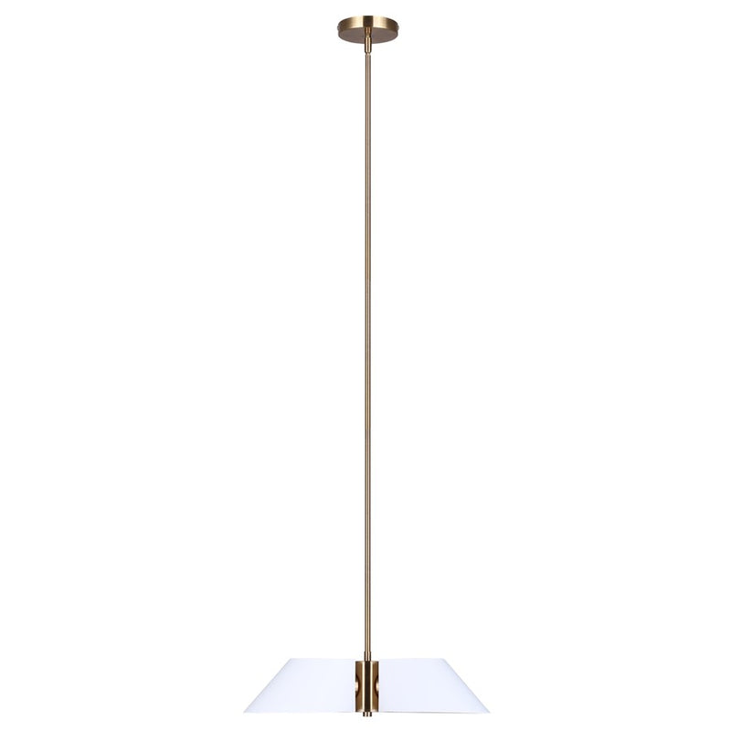 Canarm Daxton 20in 3-Light Chandelier | Contemporary Matte White and Gold Metal | Kitchen Island & Dining Room | Model ICH1146A03WHG