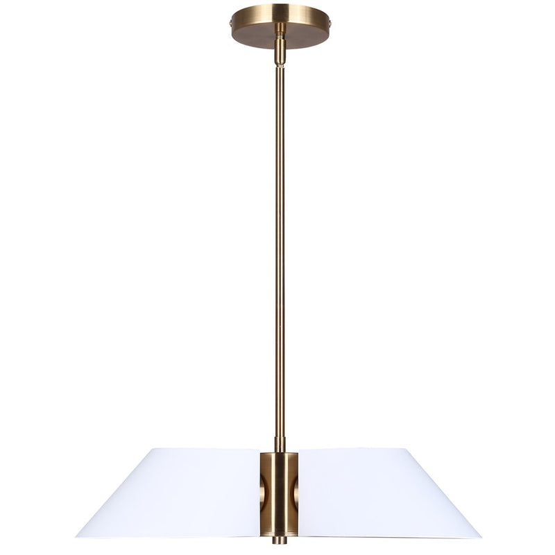Canarm Daxton 20in 3-Light Chandelier | Contemporary Matte White and Gold Metal | Kitchen Island & Dining Room | Model ICH1146A03WHG