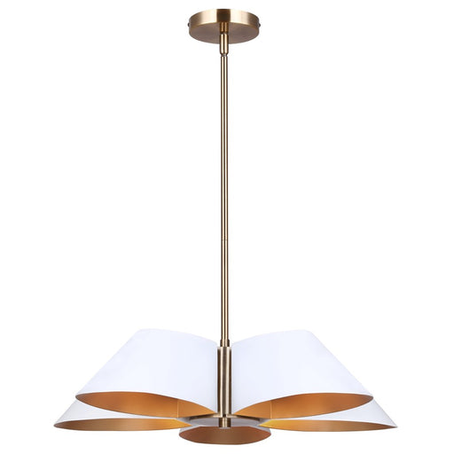 Canarm Daxton 5 Light 21.5" Chandelier, Matte White/Gold - ICH1146A05WHG