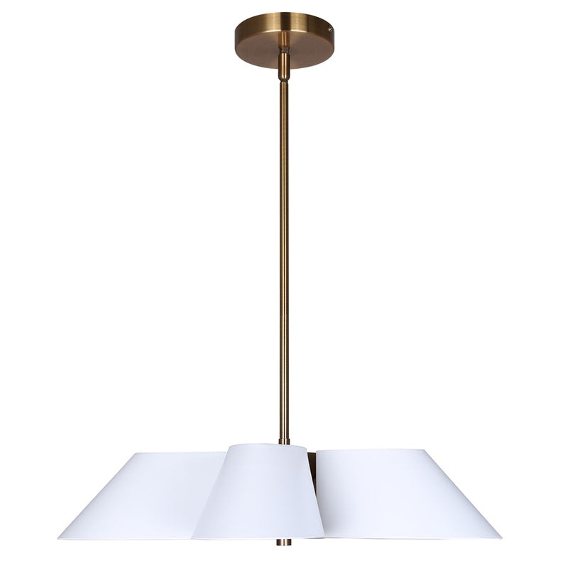 Canarm Daxton 5 Light 21.5" Chandelier, Matte White/Gold