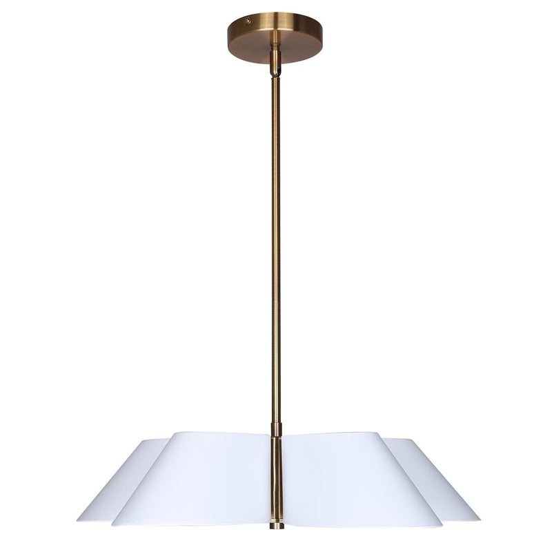 Canarm Daxton 5 Light 21.5" Chandelier, Matte White/Gold