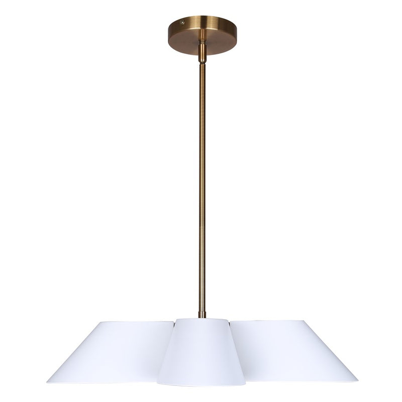 Canarm Daxton 5 Light 21.5" Chandelier, Matte White/Gold