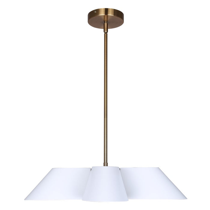 Canarm Daxton 5 Light 21.5" Chandelier, Matte White/Gold