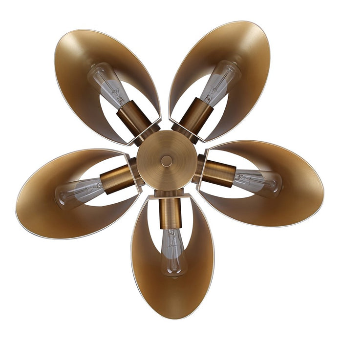 Canarm Daxton 5 Light 21.5" Chandelier, Matte White/Gold