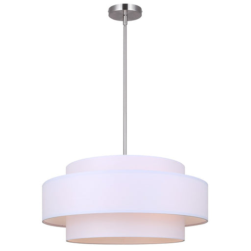 Canarm Landra 3 Light 22" Chandelier, Brushed Nickel/White - ICH1148A03BN22