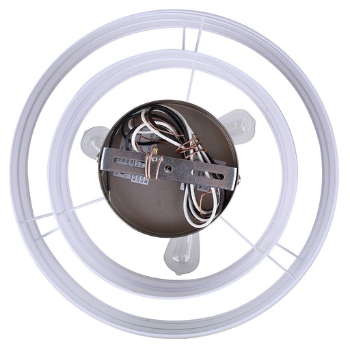 Canarm Landra 3 Light 22" Chandelier, Brushed Nickel/White