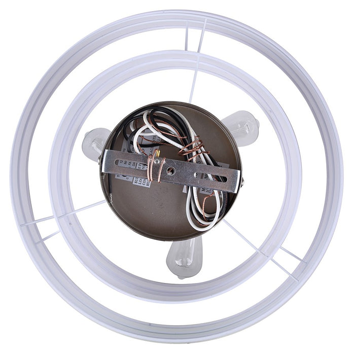 Canarm Landra 3 Light 22" Chandelier, Brushed Nickel/White