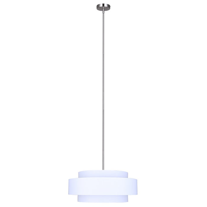 Canarm Landra 3 Light 22" Chandelier, Brushed Nickel/White