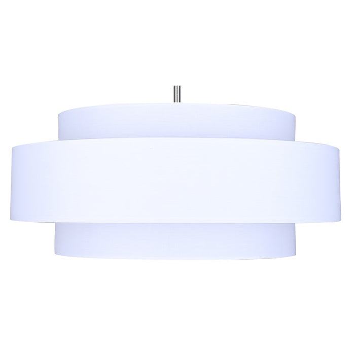Canarm Landra 3 Light 22" Chandelier, Brushed Nickel/White