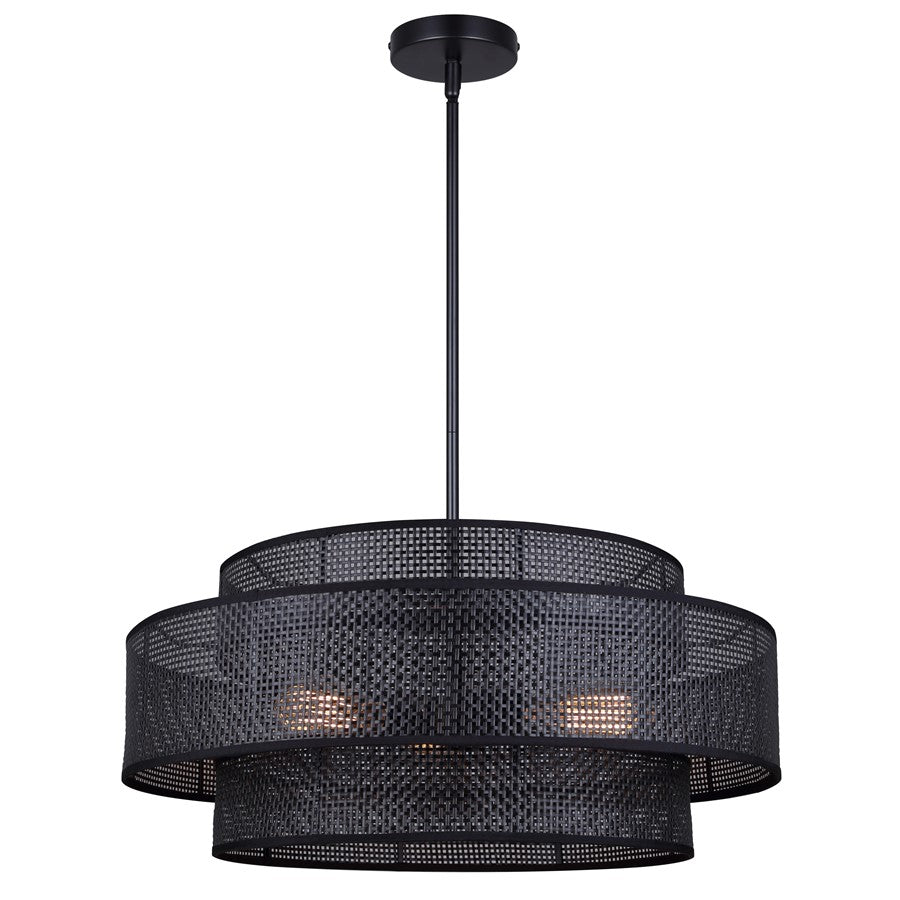 Canarm Bellamy 3 Light 22" Chandelier, Mono Black - ICH1149A03BK22