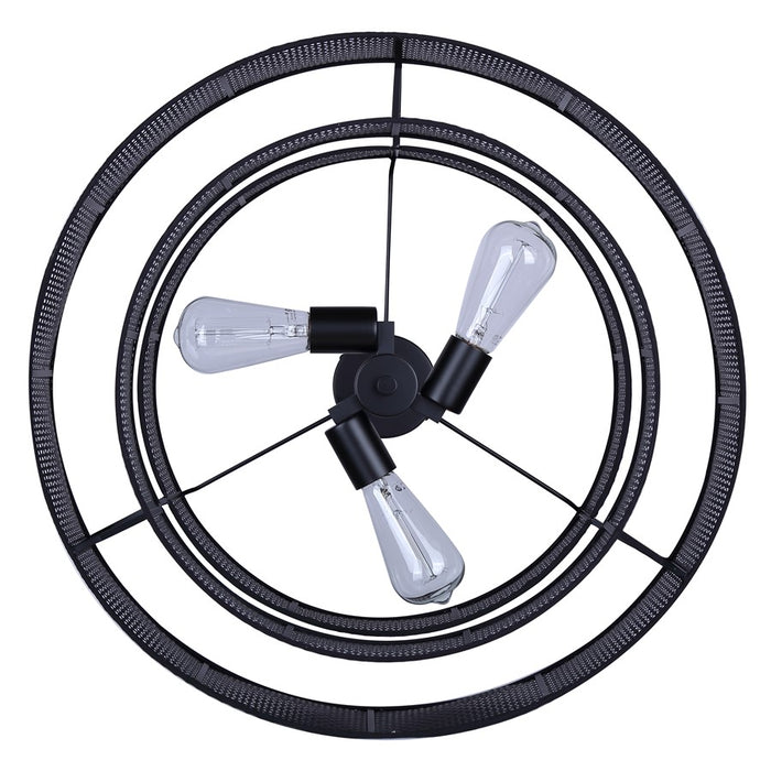 Canarm Bellamy 3 Light 22" Chandelier, Mono Black