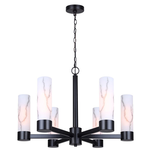 Canarm Kristella 6 Light 26"Chandelier, Matte Black - ICH1153A06BK