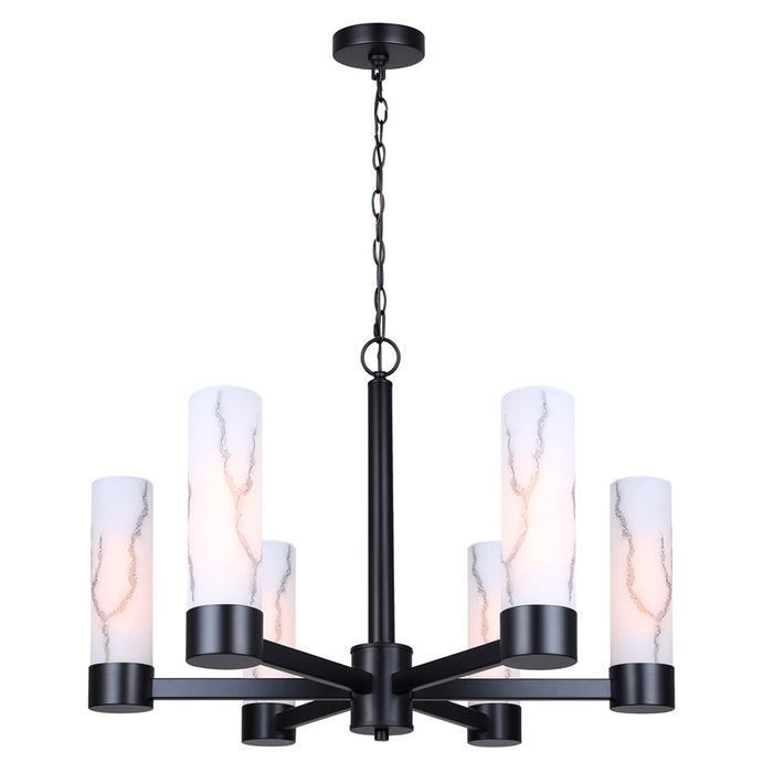 Canarm Kristella 6 Light 26"Chandelier, Matte Black - ICH1153A06BK
