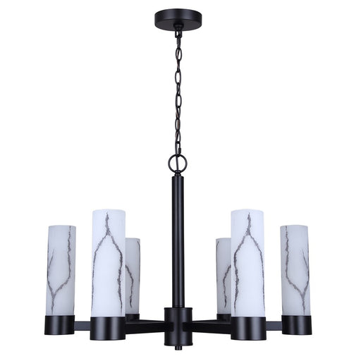 Canarm Kristella 6 Light 26"Chandelier, Matte Black