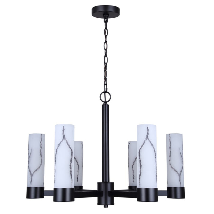 Canarm Kristella 6 Light 26"Chandelier, Matte Black