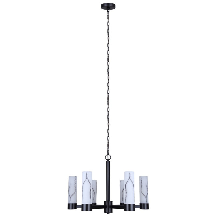 Canarm Kristella 6 Light 26"Chandelier, Matte Black
