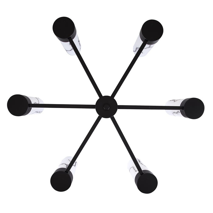 Canarm Kristella 6 Light 26"Chandelier, Matte Black