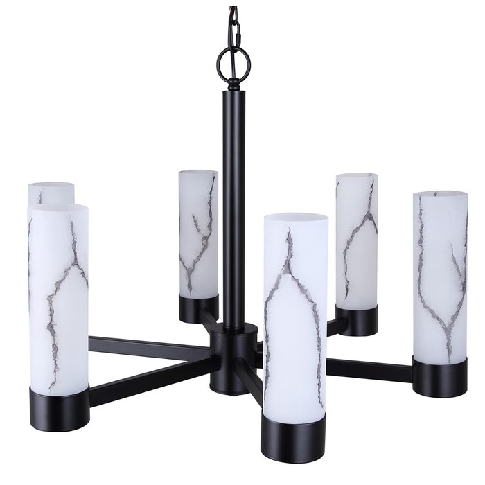 Canarm Kristella 6 Light 26"Chandelier, Matte Black