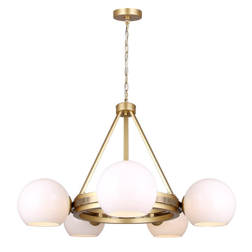 Canarm Monroe 5 Light 30.25" Chandelier, Gold/Opal - ICH1169A05GDP9
