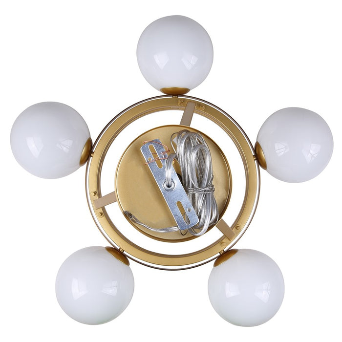 Canarm Monroe 5 Light 30.25" Chandelier, Gold/Opal