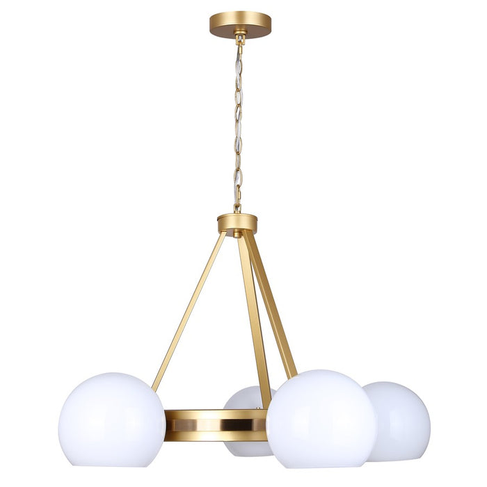 Canarm Monroe 5 Light 30.25" Chandelier, Gold/Opal