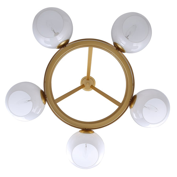 Canarm Monroe 5 Light 30.25" Chandelier, Gold/Opal