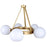 Canarm Monroe 5 Light 30.25" Chandelier, Gold/Opal