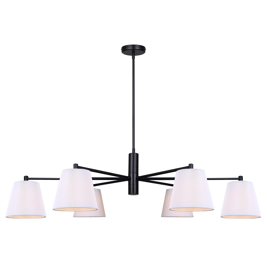 Canarm Aspen 6 Light 15.25" Chandelier, Black - ICH1201A06BK