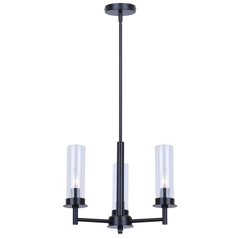 Canarm Benson 3 Light 16" Chandelier, Black