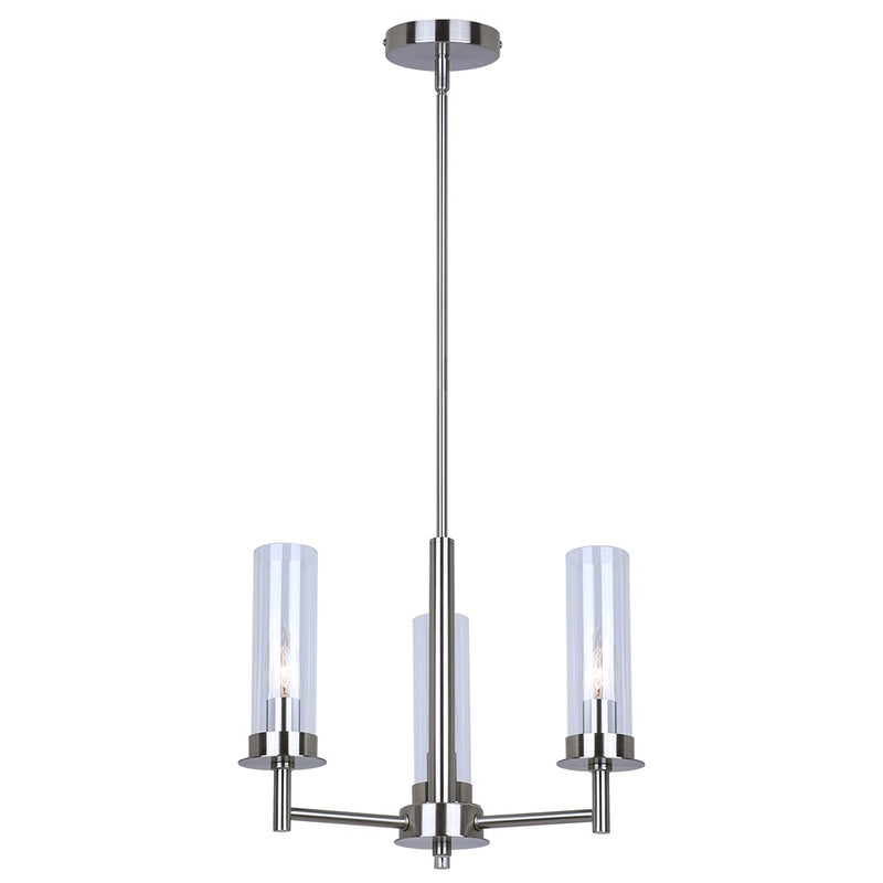 Canarm Benson 3 Light 16" Chandelier, Brushed Nickel