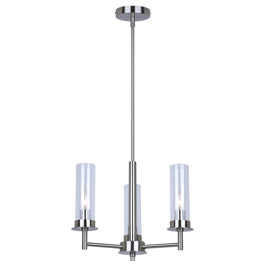 Canarm Benson 3 Light 16" Chandelier, Brushed Nickel - ICH1205A03BN