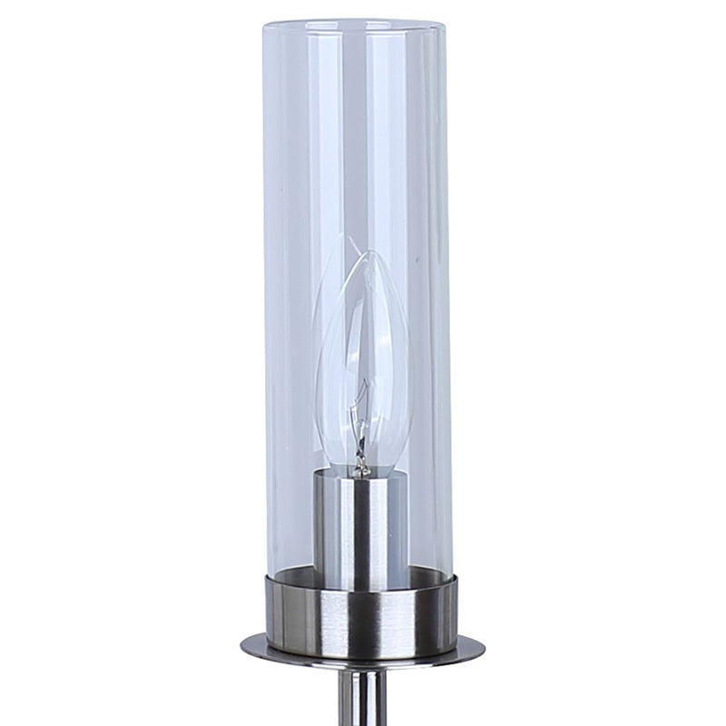 Canarm Benson 16in 3-Light Chandelier | Brushed Nickel and Clear Glass | Kitchen & Dining Room | 16 x 16 x 14 in | Model ICH1205A03BN