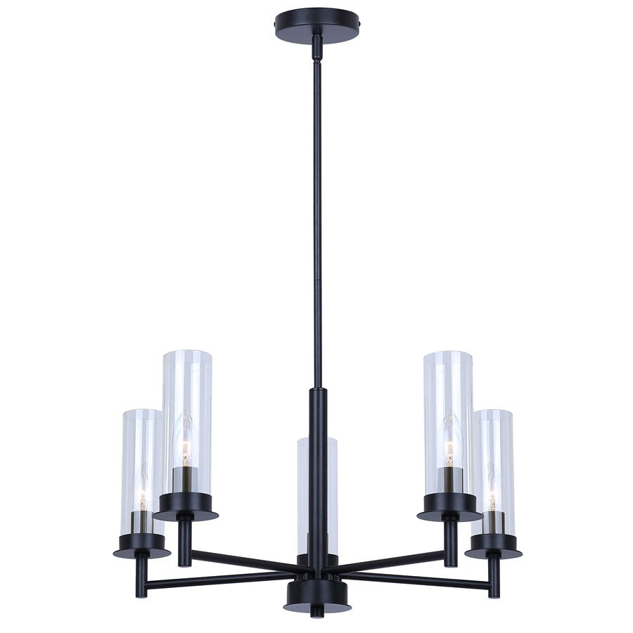 Canarm Benson 5 Light 23" Chandelier, Black - ICH1205A05BK