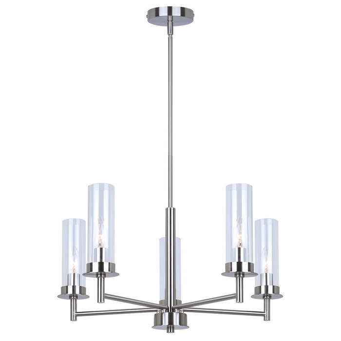 Canarm Benson 5 Light 23" Chandelier, Brushed Nickel - ICH1205A05BN